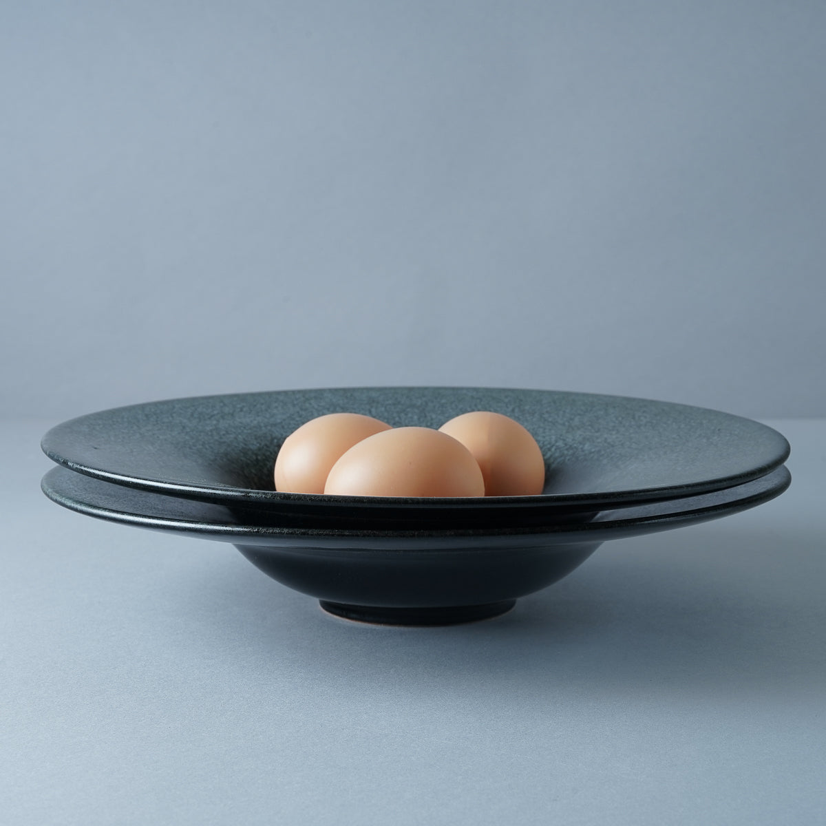 美濃焼 宙(ソラ) ワイドリムクーププレート GY 26cm Sakuzan Studio1156