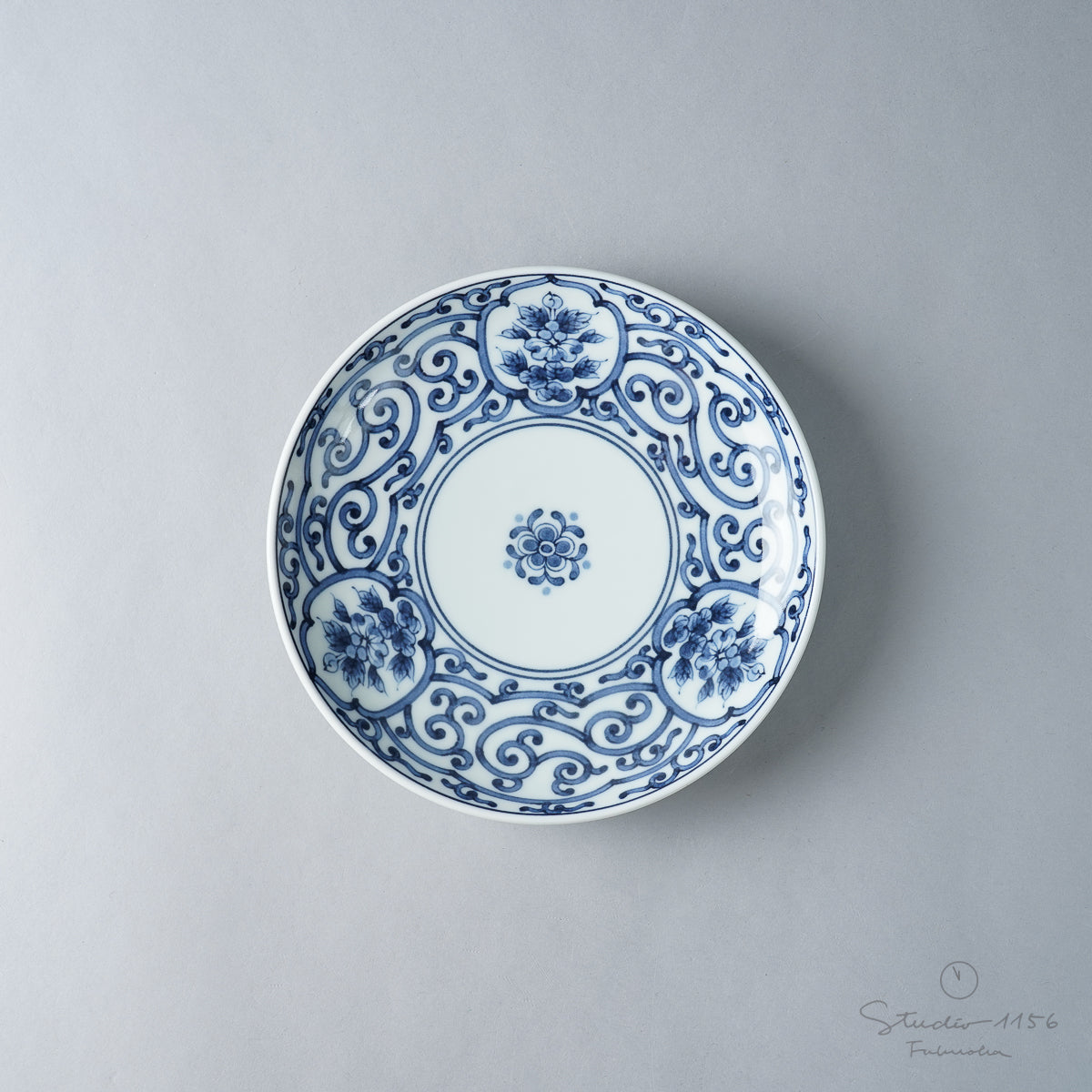 波佐見焼 染付 五寸丸皿 15cm 間取青花紋 Takayama Studio1156