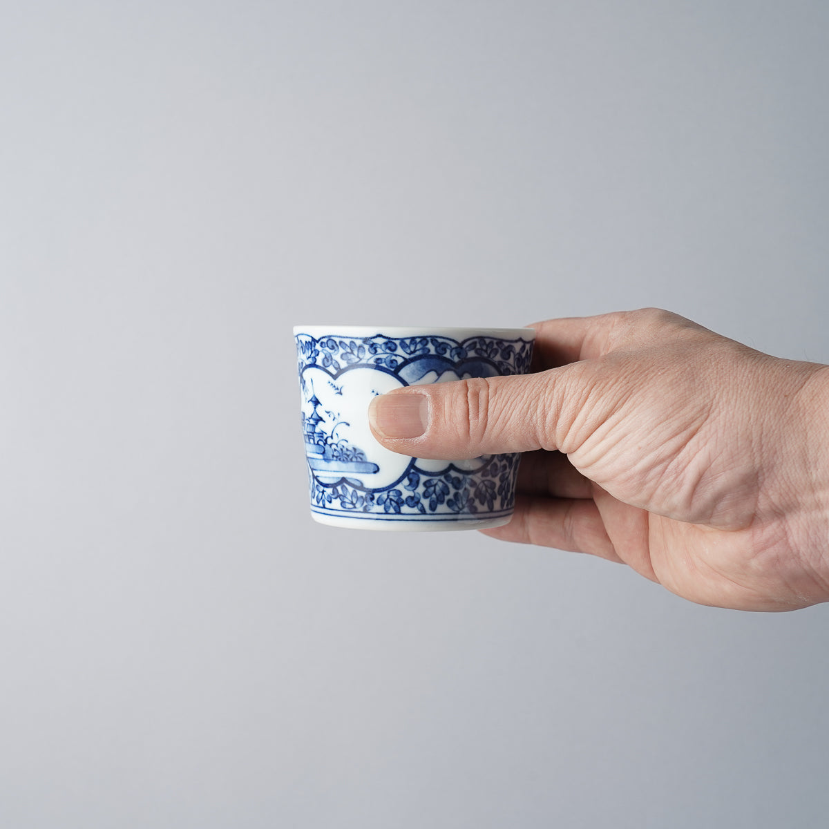 波佐見焼 染付 手彫そば猪口 190ml Takayama Studio1156