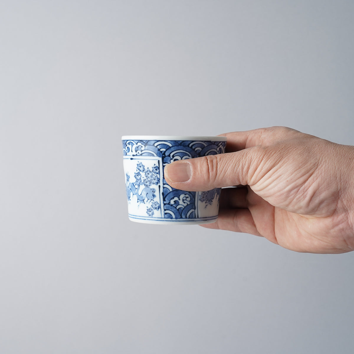 波佐見焼 染付 手彫そば猪口 190ml Takayama Studio1156