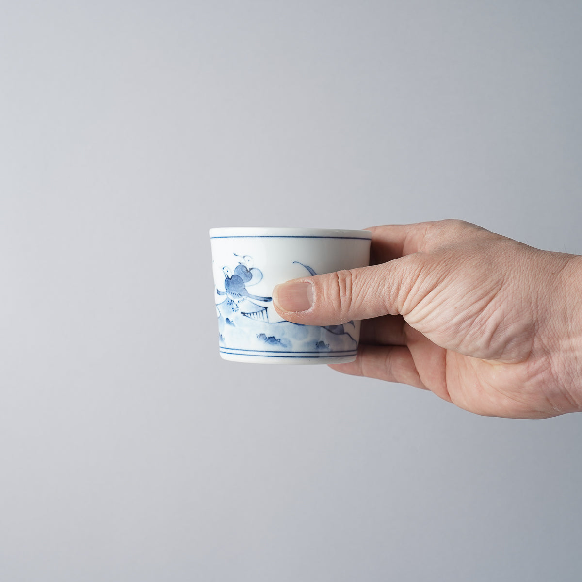 波佐見焼 染付 手彫そば猪口 190ml Takayama Studio1156