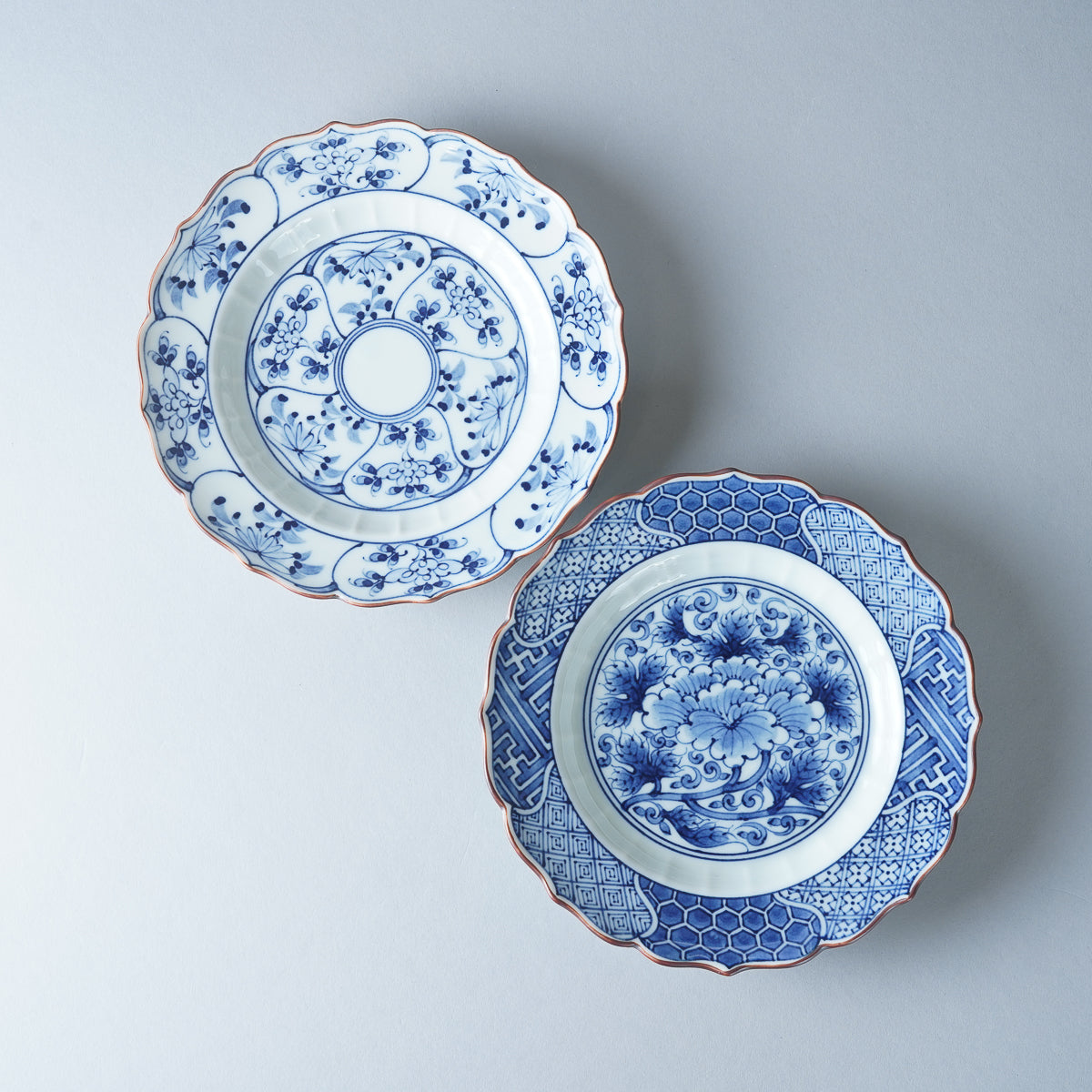 波佐見焼 染付 桔梗象嵌 渕付中皿 16cm 高山陶器 - Studio1156