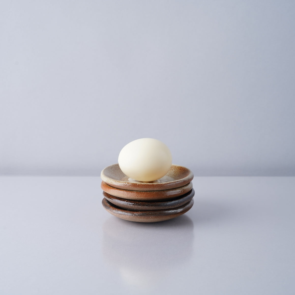 壺屋焼 やちむん 白一珍 三寸皿 9.5cm Toushin Studio1156