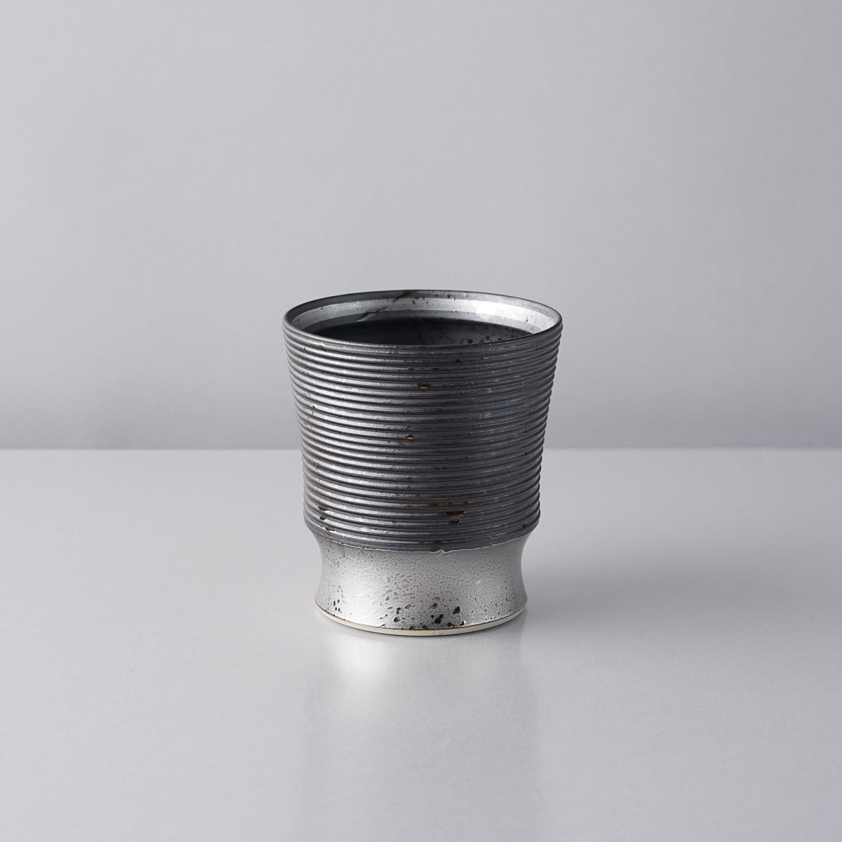 波佐見焼 ワビカップ ボーダー フリーカップ 300ml 銀彩 Wazan Studio1156