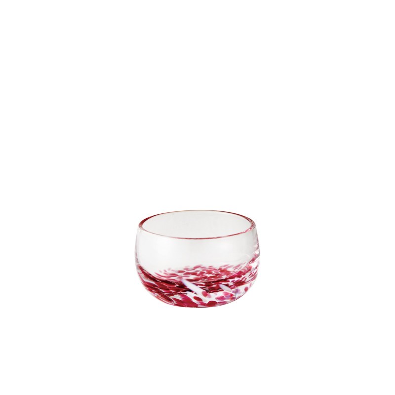 ガラス食器 流彩 丸珍味(豆) 5cm 赤 Yoshinuma-glass Studio1156