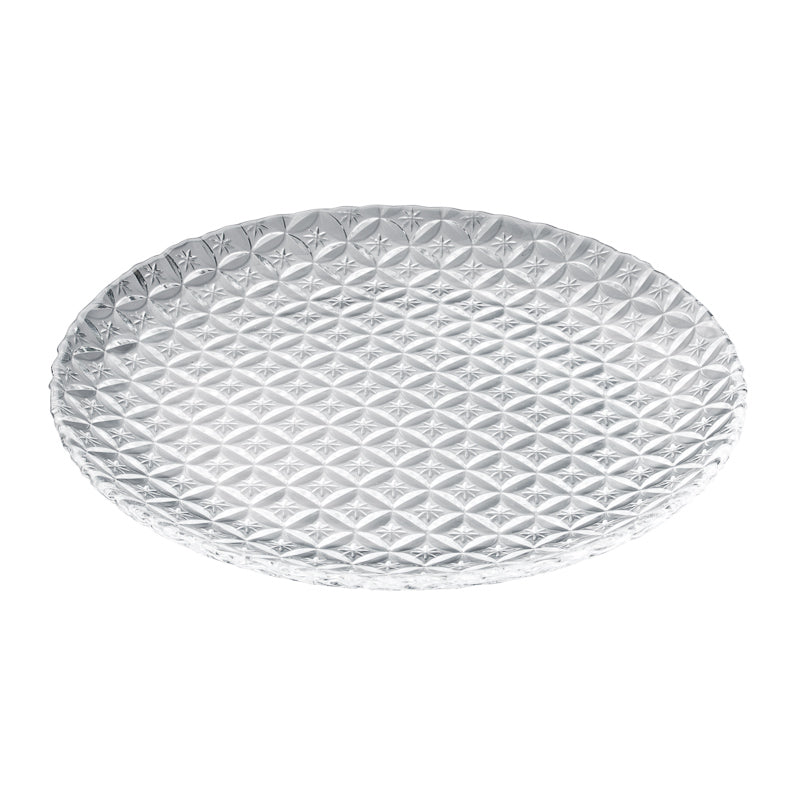 ガラス食器 七宝彫 丸皿 24cm BK/WH/CR CR クリア Yoshinuma-glass Studio1156