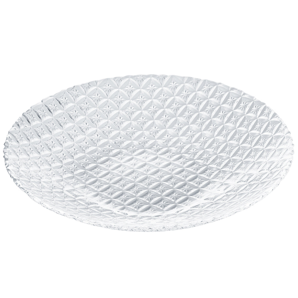 ガラス食器 七宝彫 浅鉢 27cm BK/WH/CR CR クリア Yoshinuma-glass Studio1156