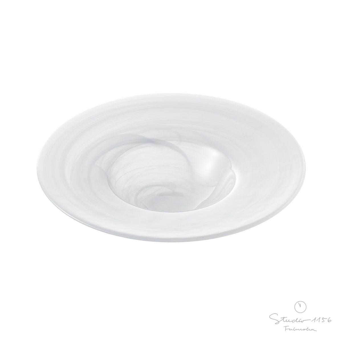 ガラス食器 水墨 リムボウル 24cm BK/WH WH 白 Yoshinuma-glass Studio1156
