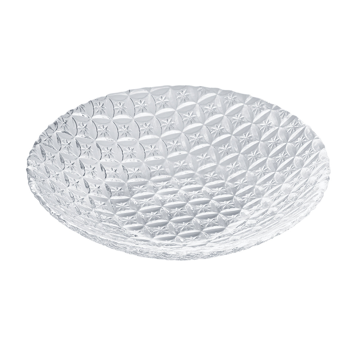 ガラス食器 七宝彫 浅鉢 20cm BK/WH/CR CR クリア Yoshinuma-glass Studio1156