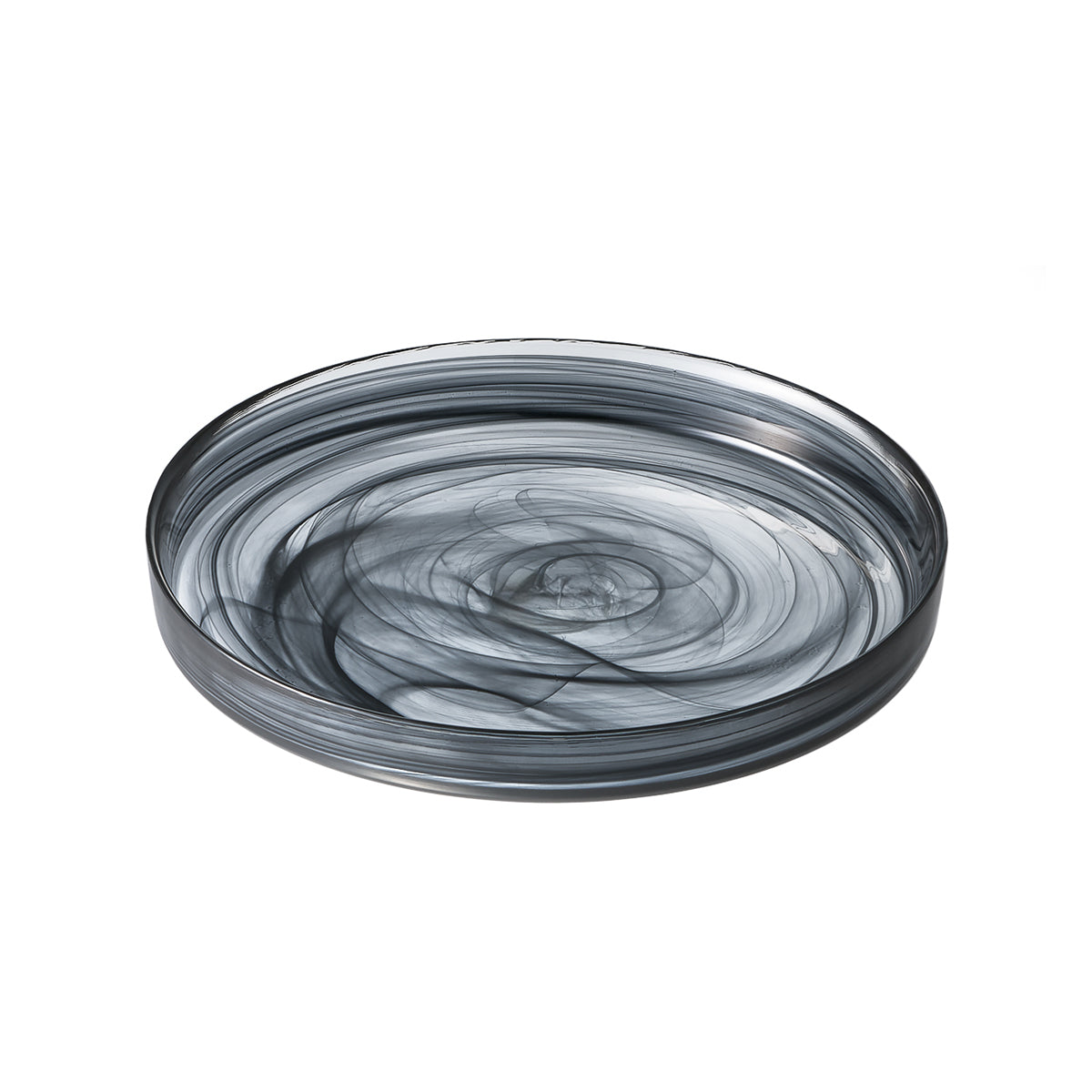 ガラス食器 水墨 ウォールプレート 21cm BK/WH BK 黒 Yoshinuma-glass Studio1156