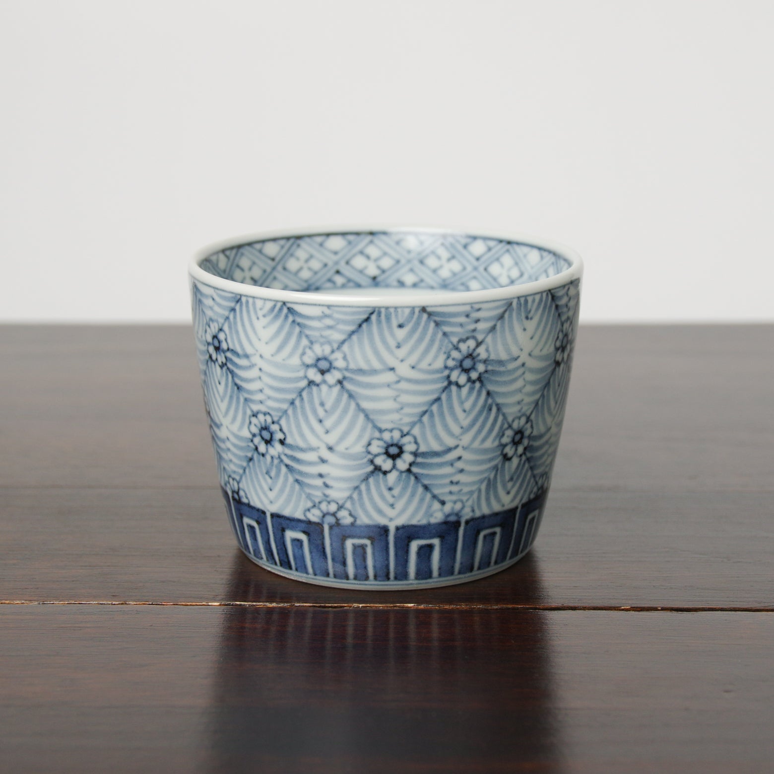 有田焼 染付 草花地文 そば猪口(大) 220ml Riso Studio1156