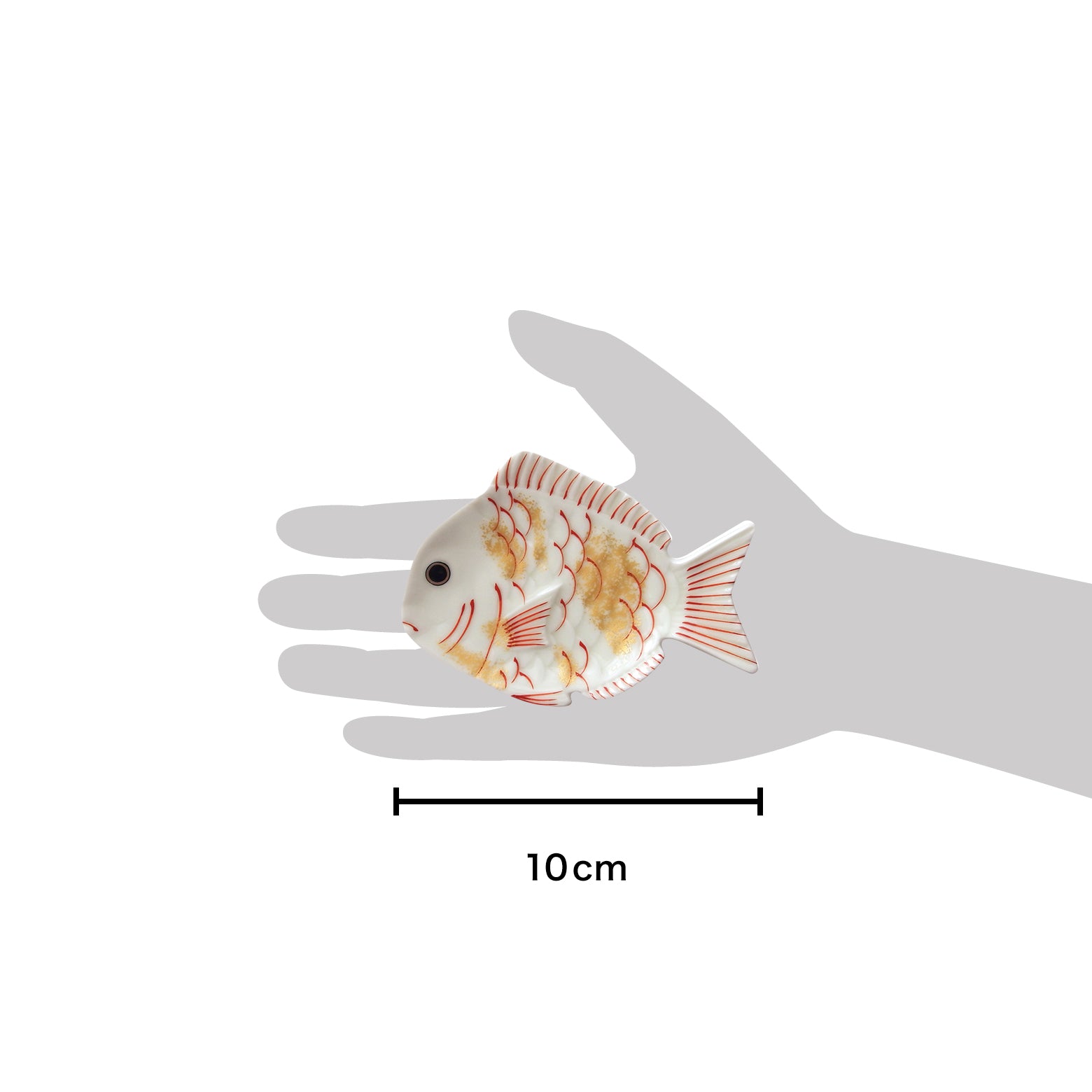 有田焼 錦 金叩き 鯛形小皿(白) 10cm Kouraku Studio1156