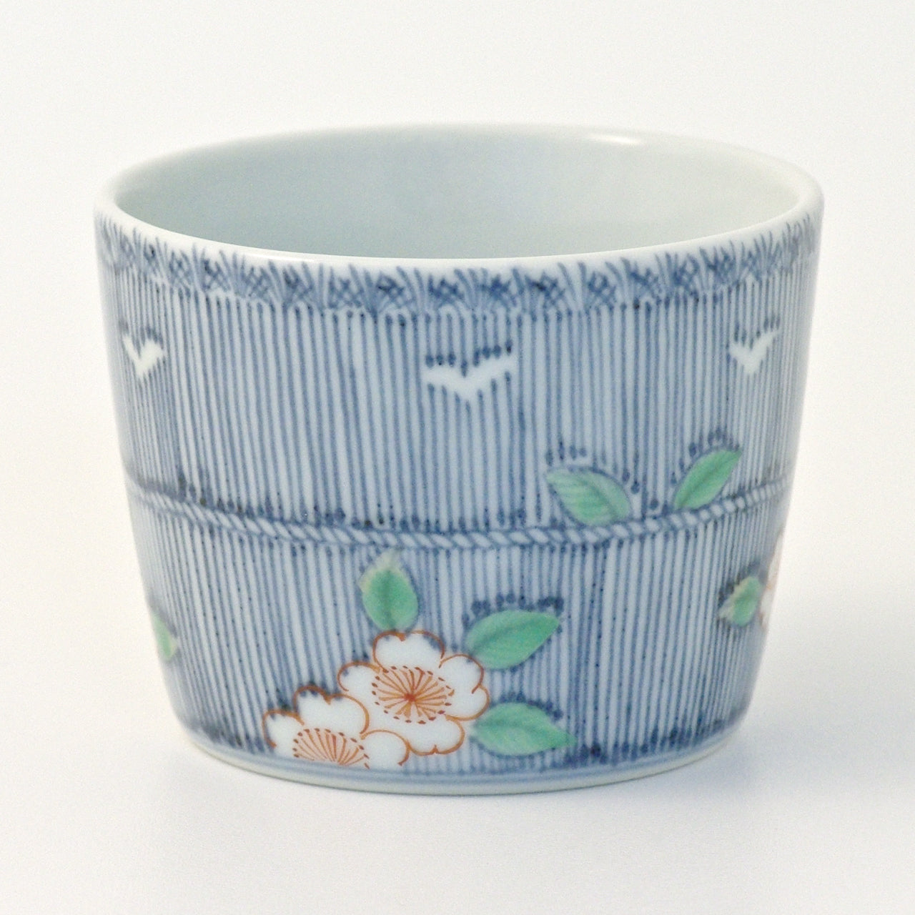 有田焼 色絵 桜柴垣文 そば猪口(大) 220ml Riso Studio1156