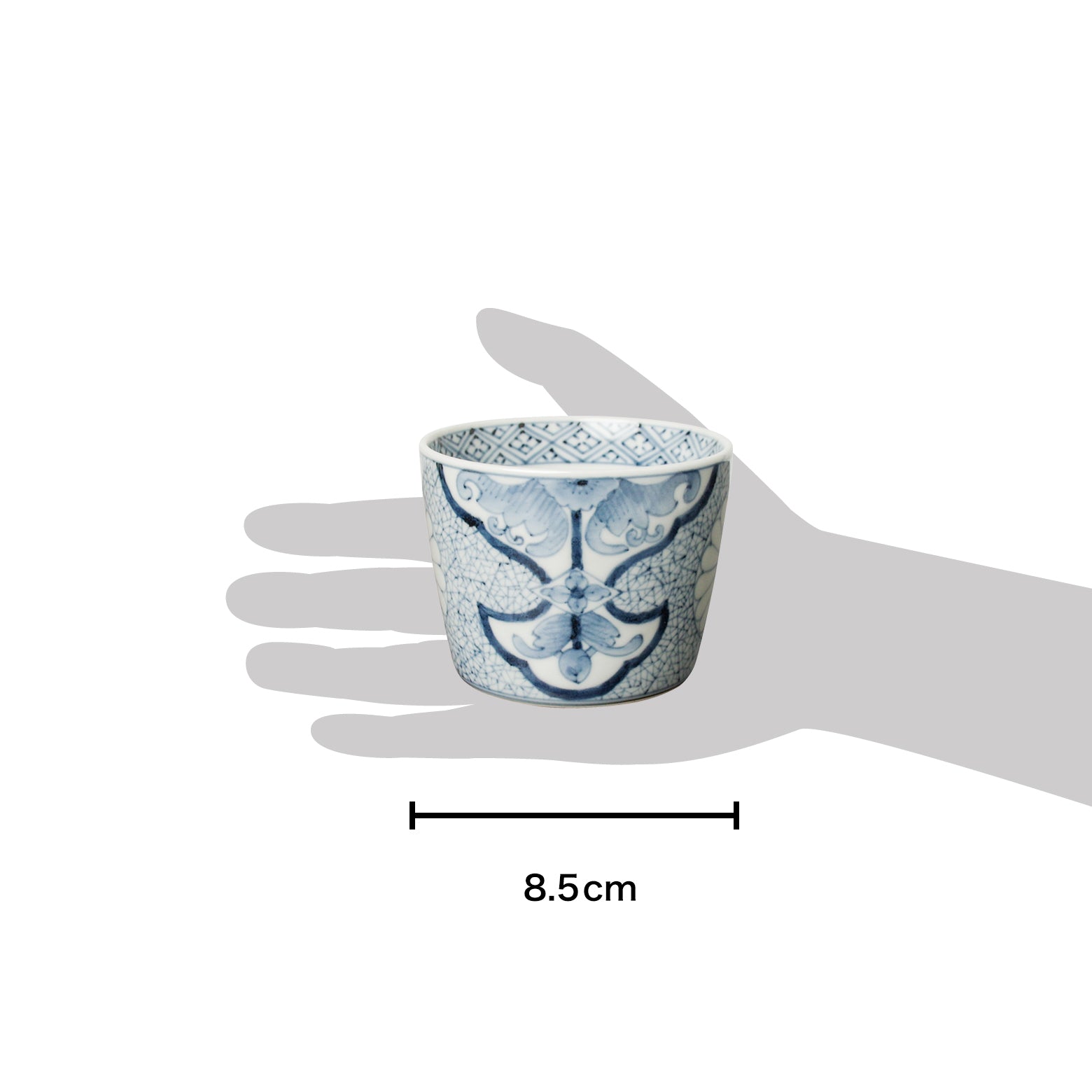 有田焼 染付 氷裂唐花文 そば猪口(大) 220ml Riso Studio1156