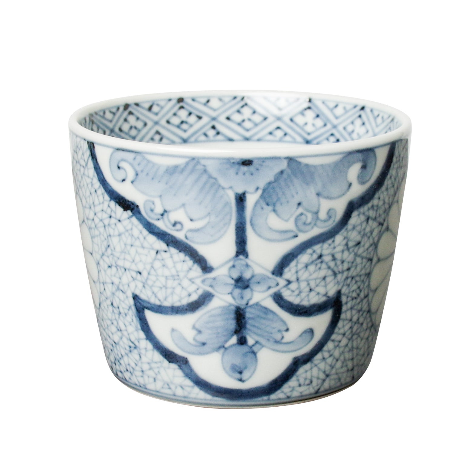 有田焼 染付 氷裂唐花文 そば猪口(大) 220ml Riso Studio1156