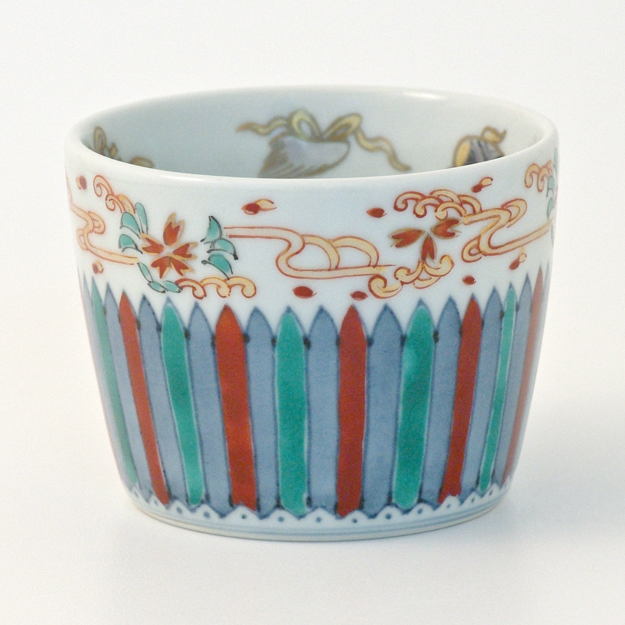 有田焼 色絵 桜剣先文 そば猪口(大) 220ml Riso Studio1156