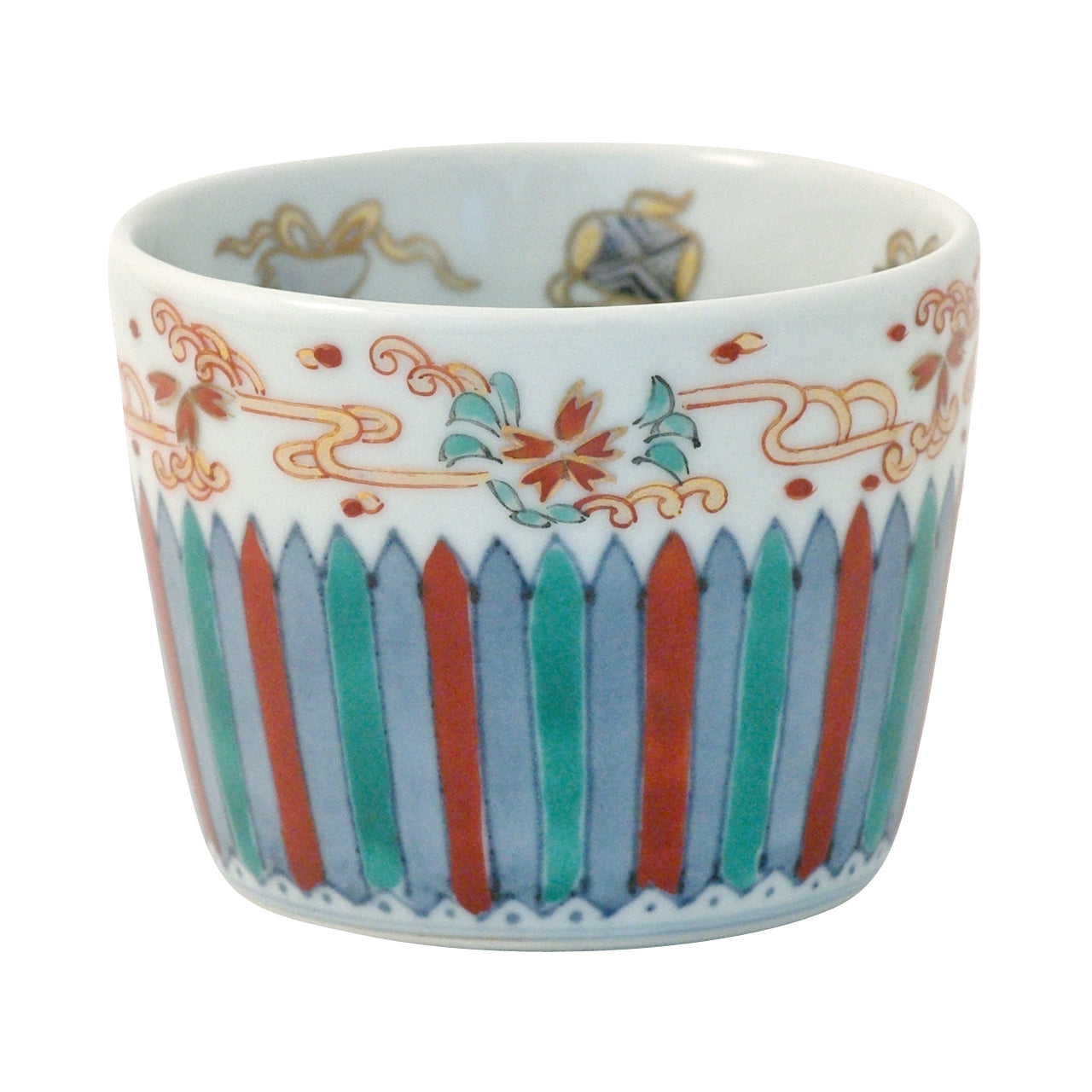 有田焼 色絵 桜剣先文 そば猪口(大) 220ml Riso Studio1156