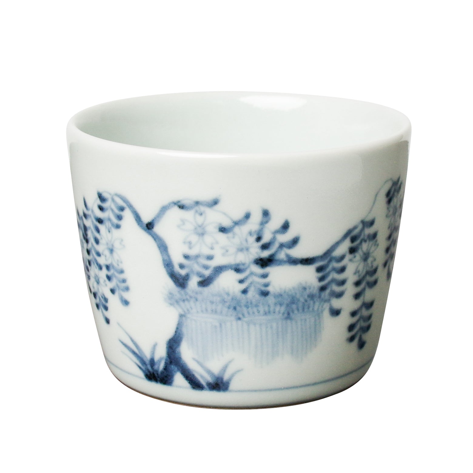 有田焼 染付 枝垂桜文 そば猪口(大) 220ml Riso Studio1156