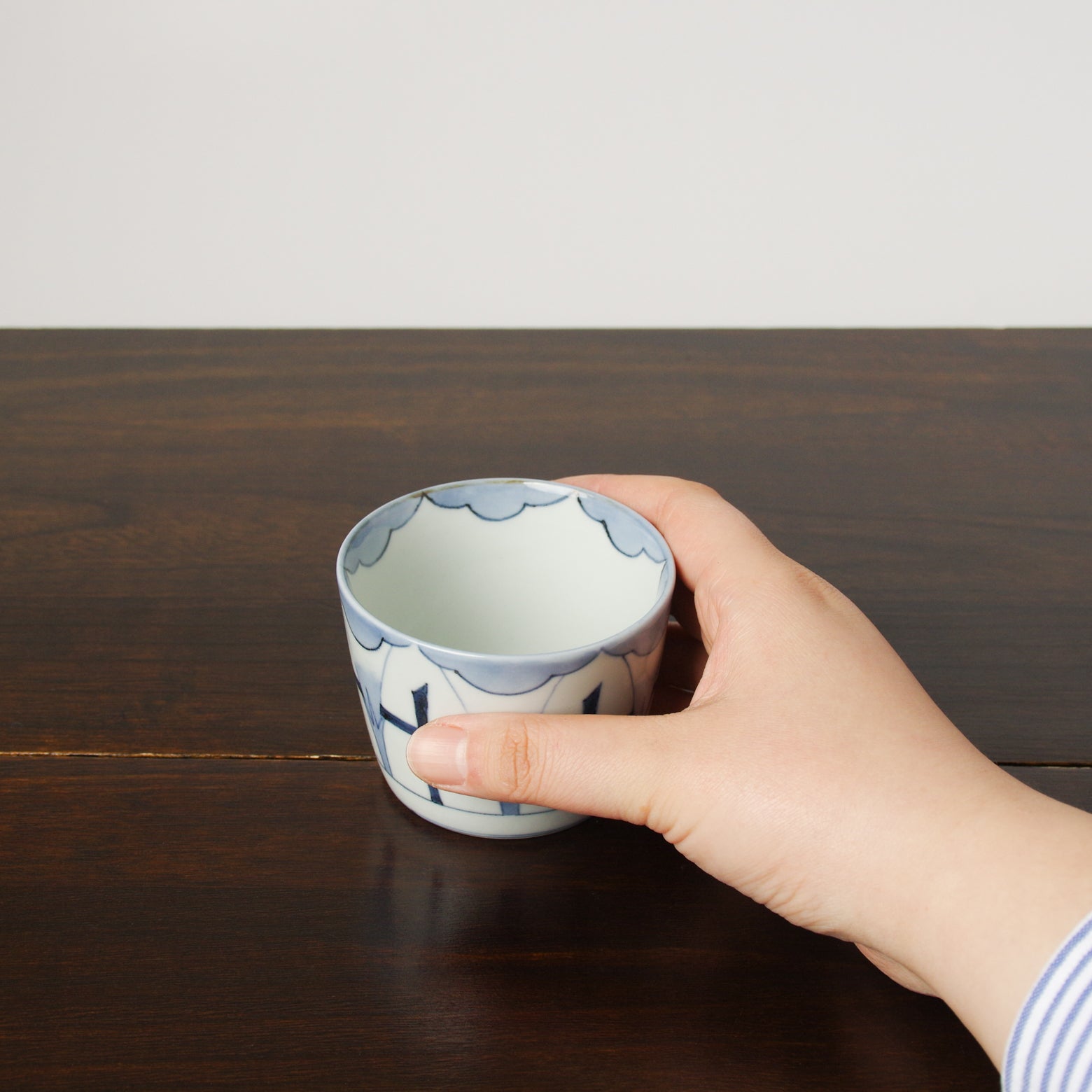 有田焼 染付 朝顔文 そば猪口(大) 220ml Riso Studio1156