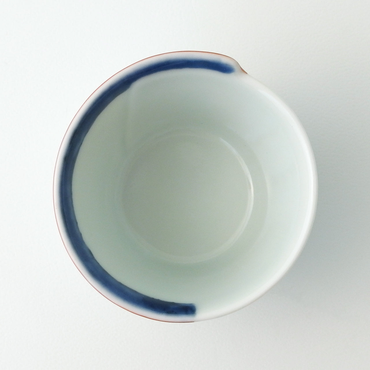 有田焼 十草赤帯曲げ輪珍味入(盃) 35ml Denpei Studio1156