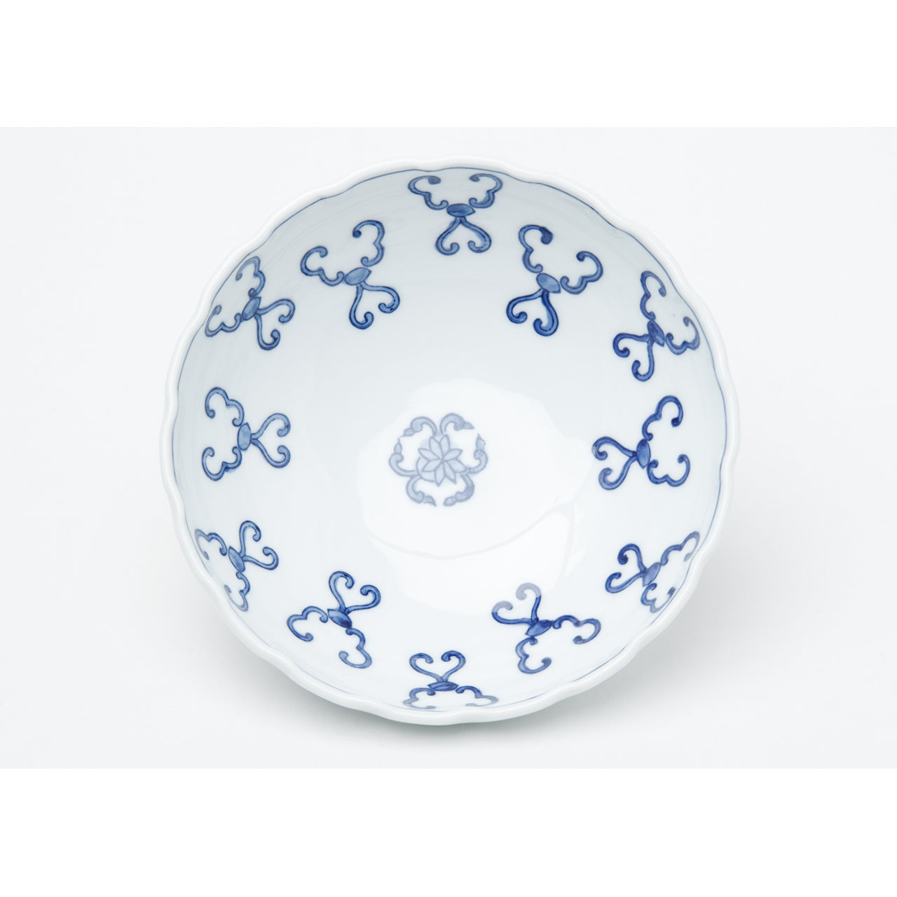 有田焼 染付 かぎつなぎ 丸鉢 15cm Teizan Studio1156