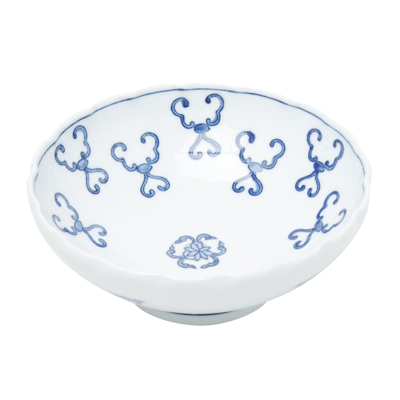 有田焼 染付 かぎつなぎ 丸鉢 15cm Teizan Studio1156