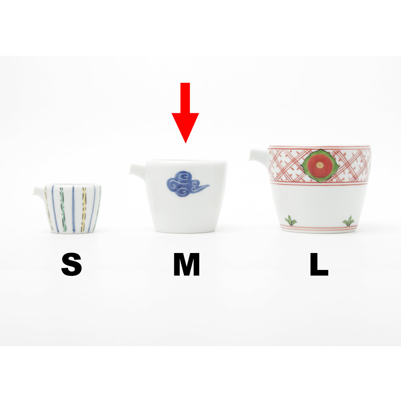 有田焼 赤十草 片口筒鉢(M) 100ml Denpei Studio1156