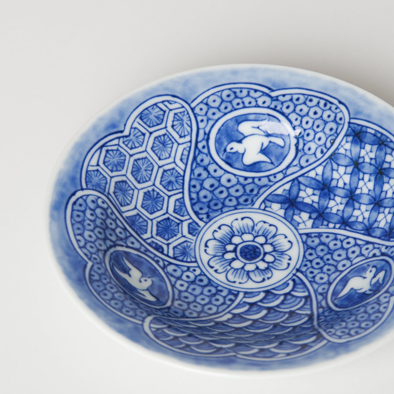 有田焼 染付 千鳥祥瑞 四寸小皿 12cm Kouraku Studio1156