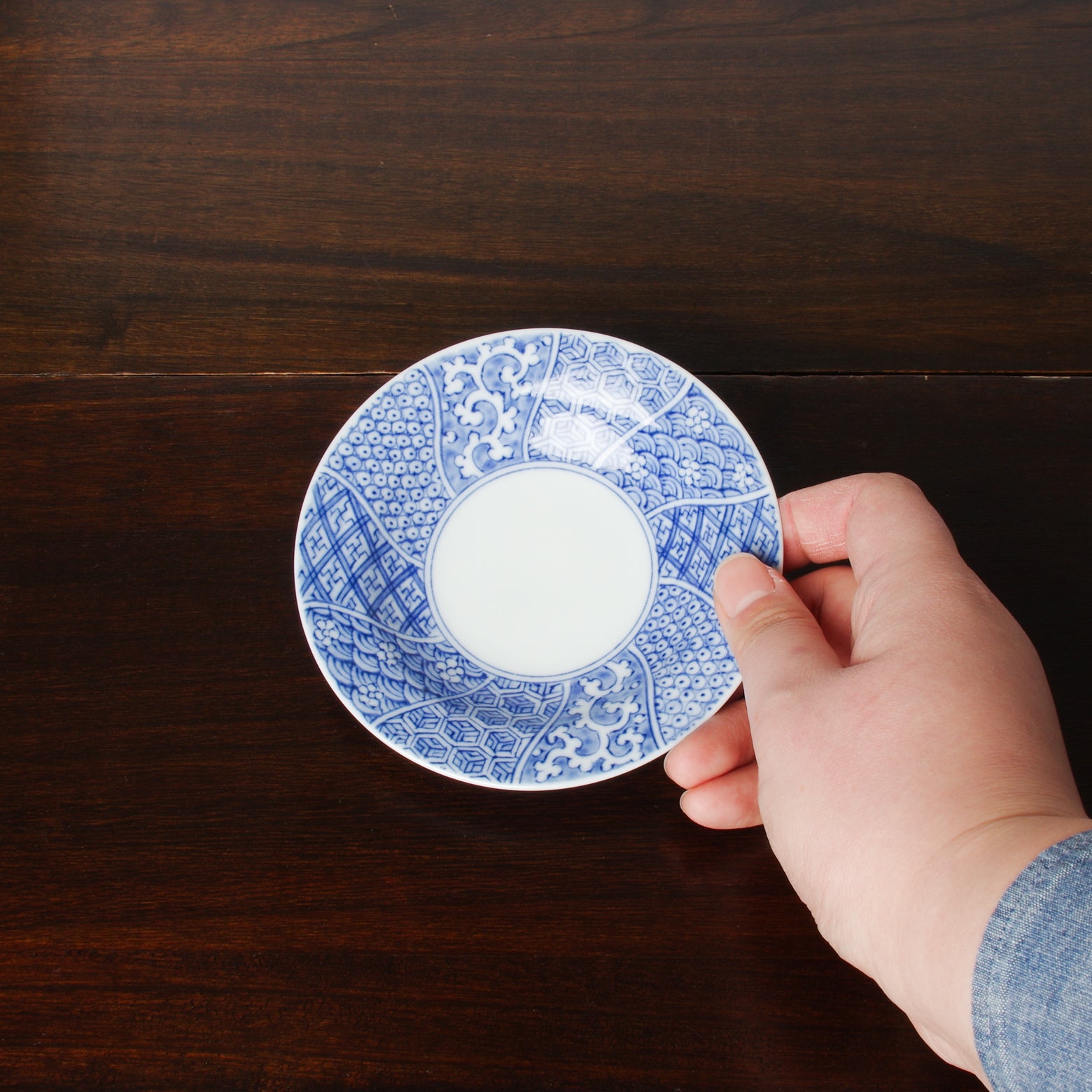 有田焼 染付 内白 四寸小皿 12cm Kouraku Studio1156