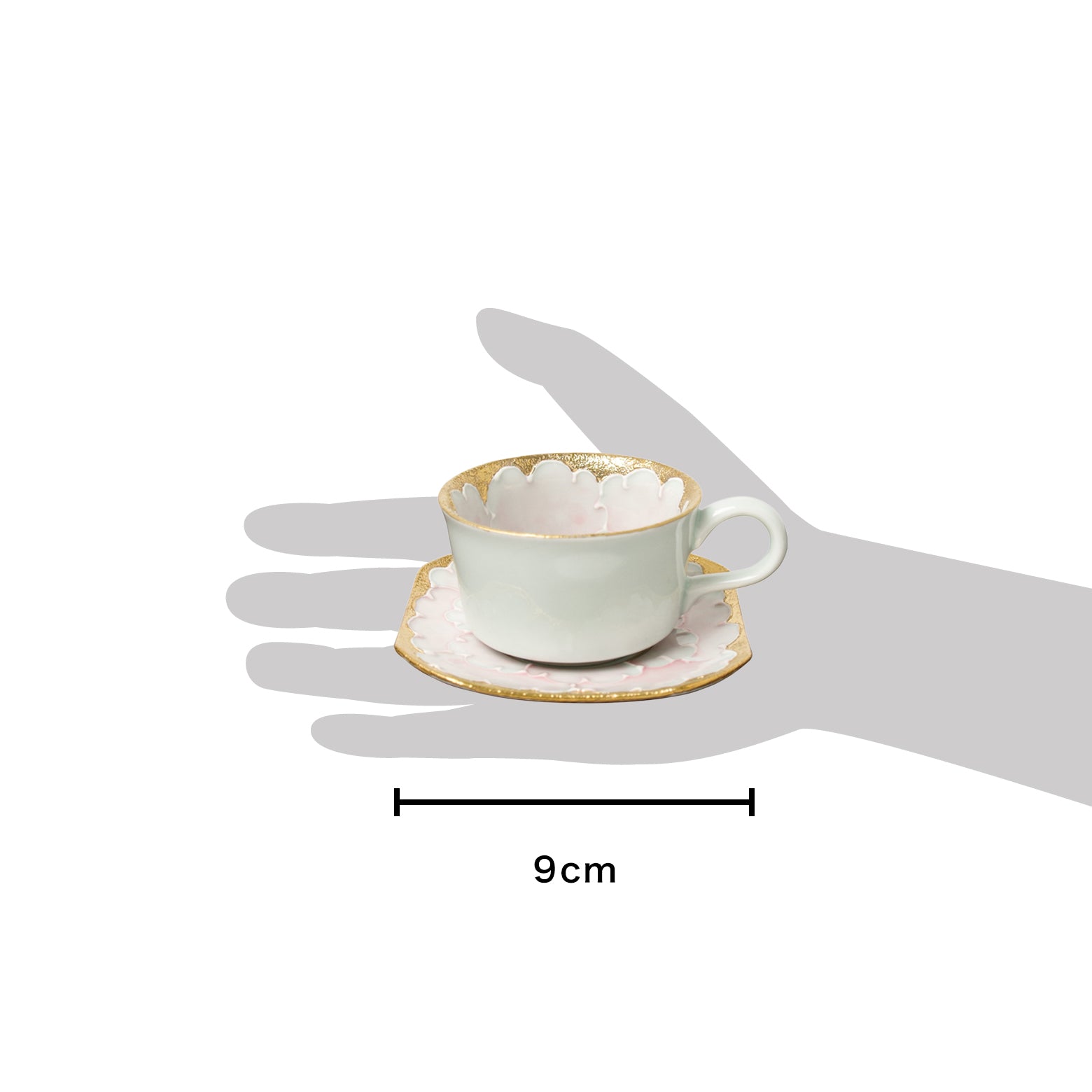 有田焼 金牡丹(ピンク) デミタス碗皿 75ml Bunzan Studio1156