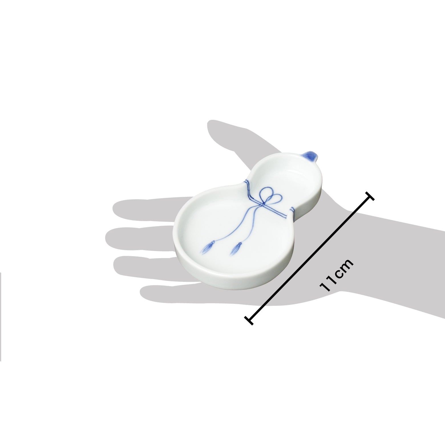 波佐見焼 瓢絵 瓢型小皿(青) 11cm Korin Studio1156