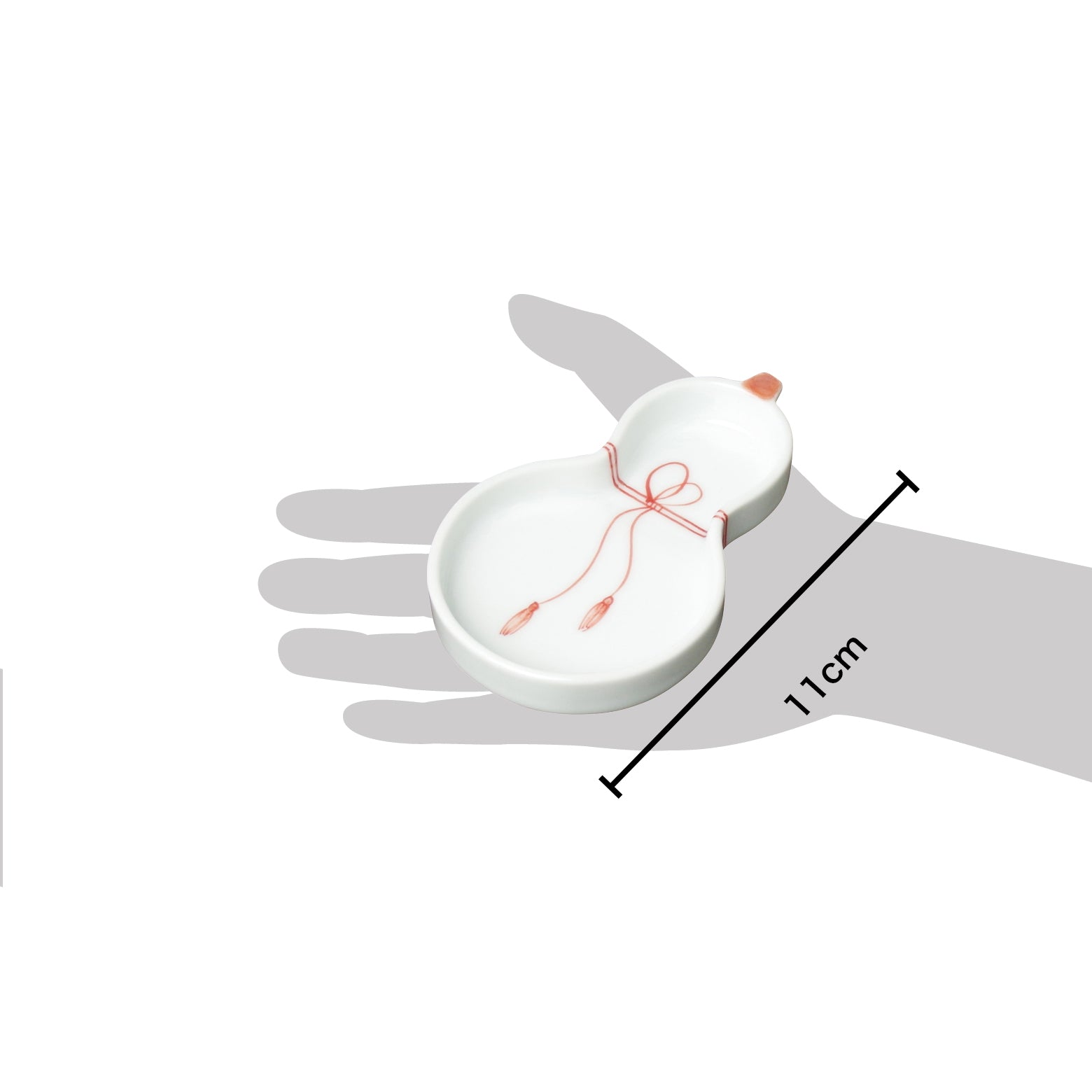 波佐見焼 瓢絵 瓢型小皿(赤) 11cm Korin Studio1156