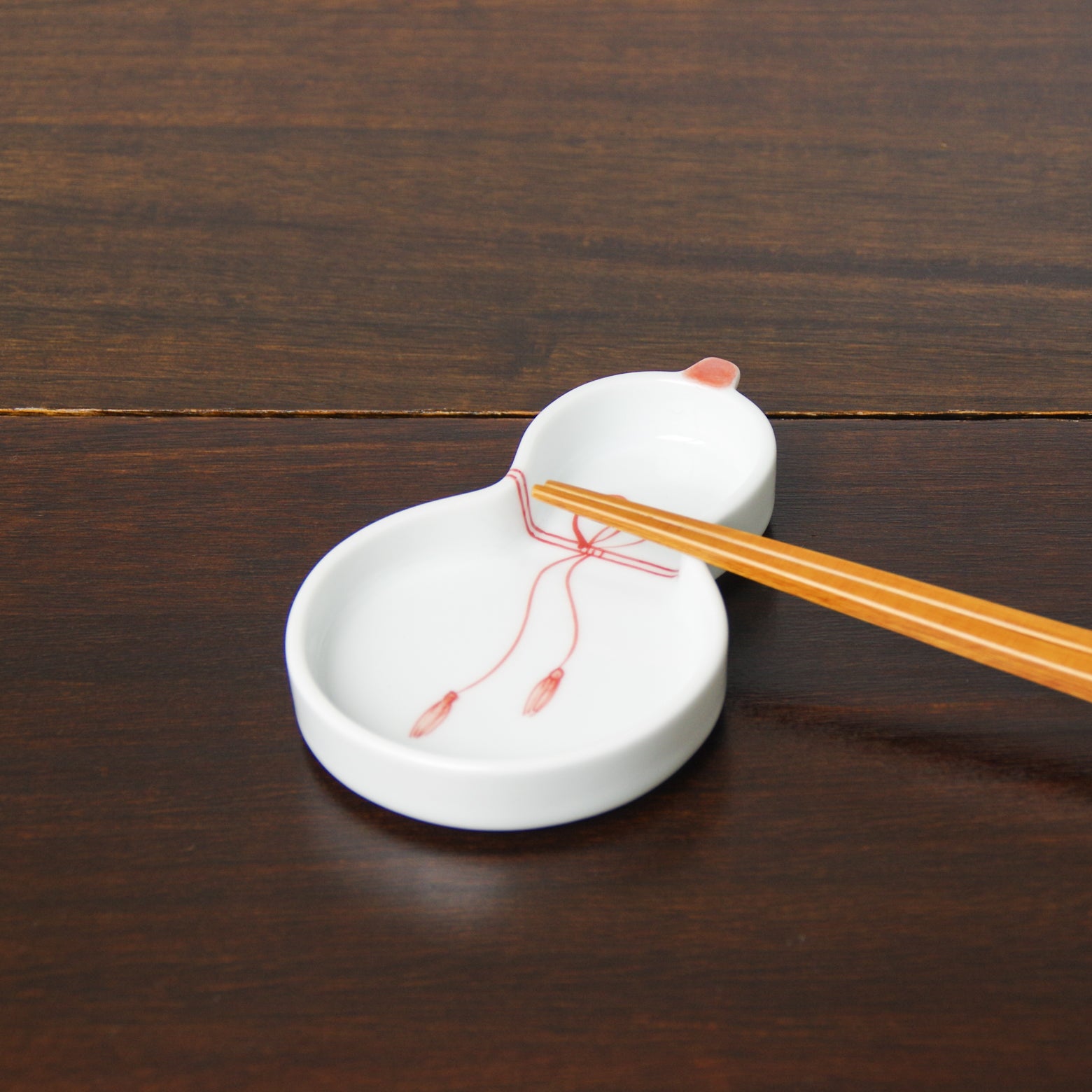 波佐見焼 瓢絵 瓢型小皿(赤) 11cm Korin Studio1156