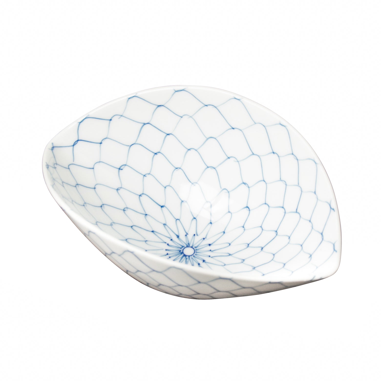 波佐見焼 染付内外網 すげ笠向付 16cm Korin Studio1156