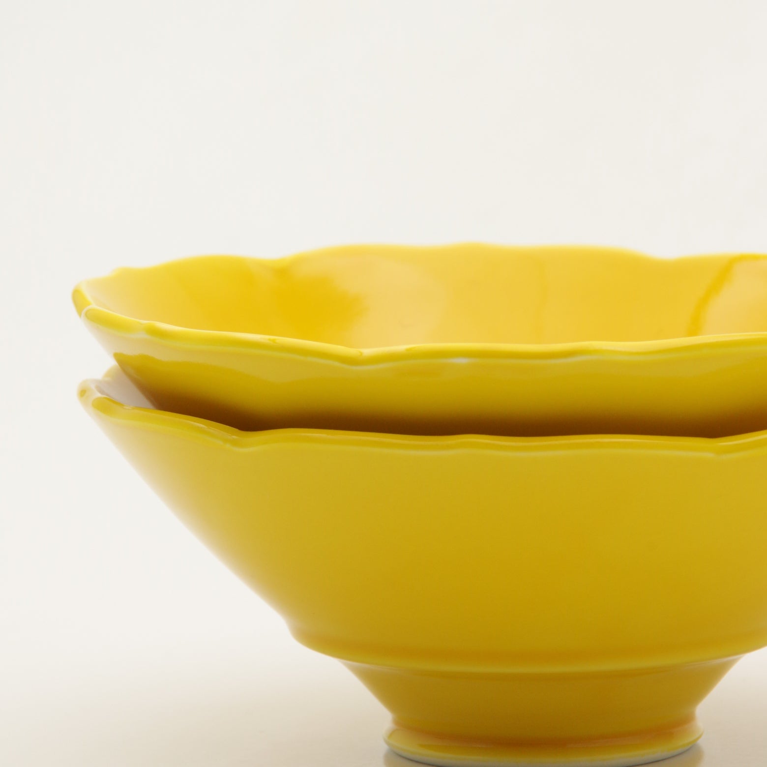 波佐見焼 黄釉 桔梗渕高台中付 12cm Korin Studio1156