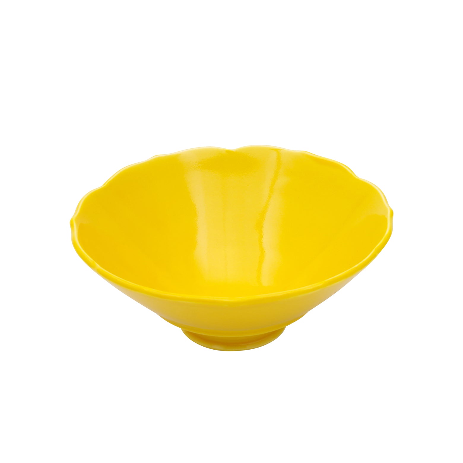 波佐見焼 黄釉 桔梗渕高台中付 12cm Korin Studio1156