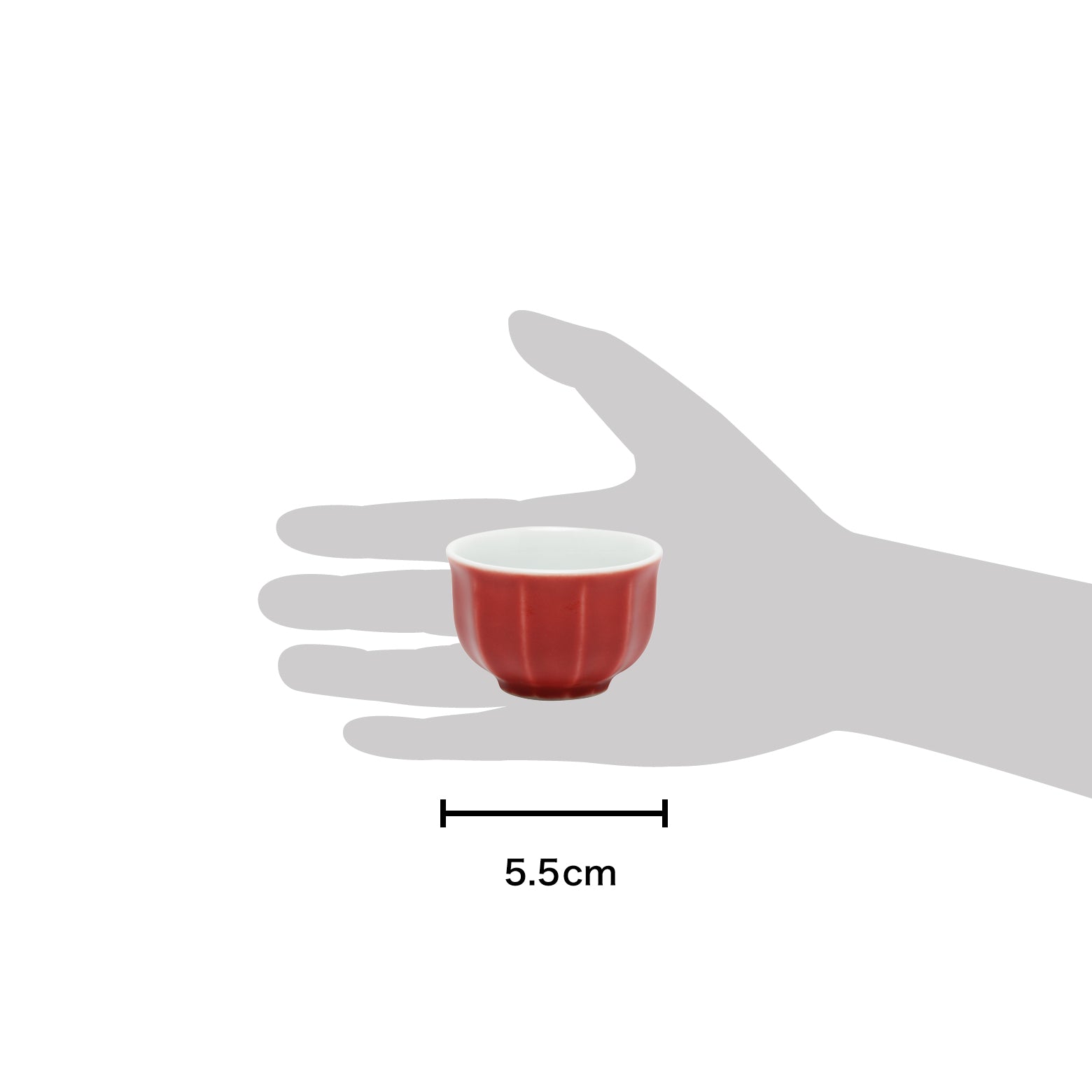 有田焼 面取 ぐい呑(赤) 40ml Seitoen Studio1156