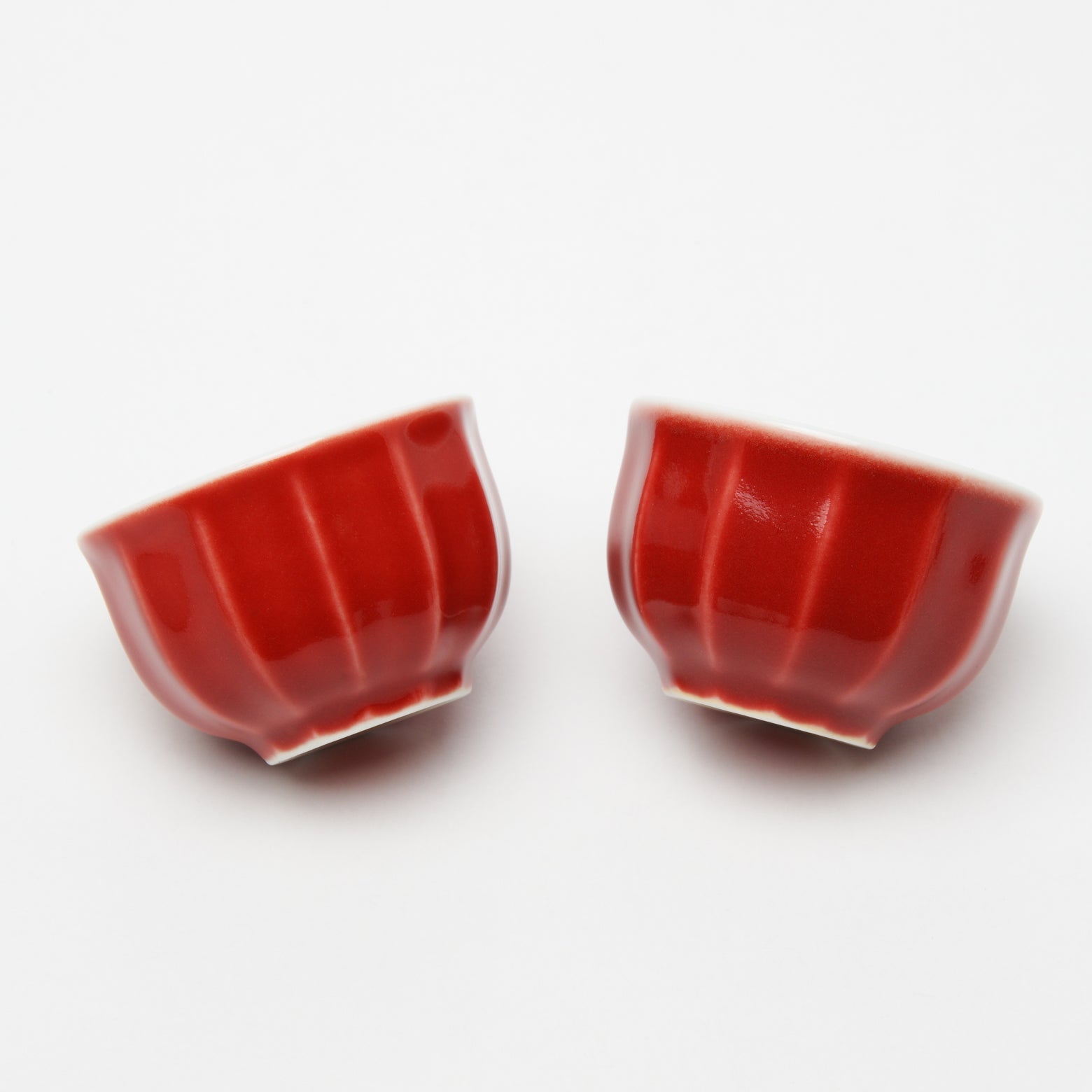 有田焼 面取 ぐい呑(赤) 40ml Seitoen Studio1156