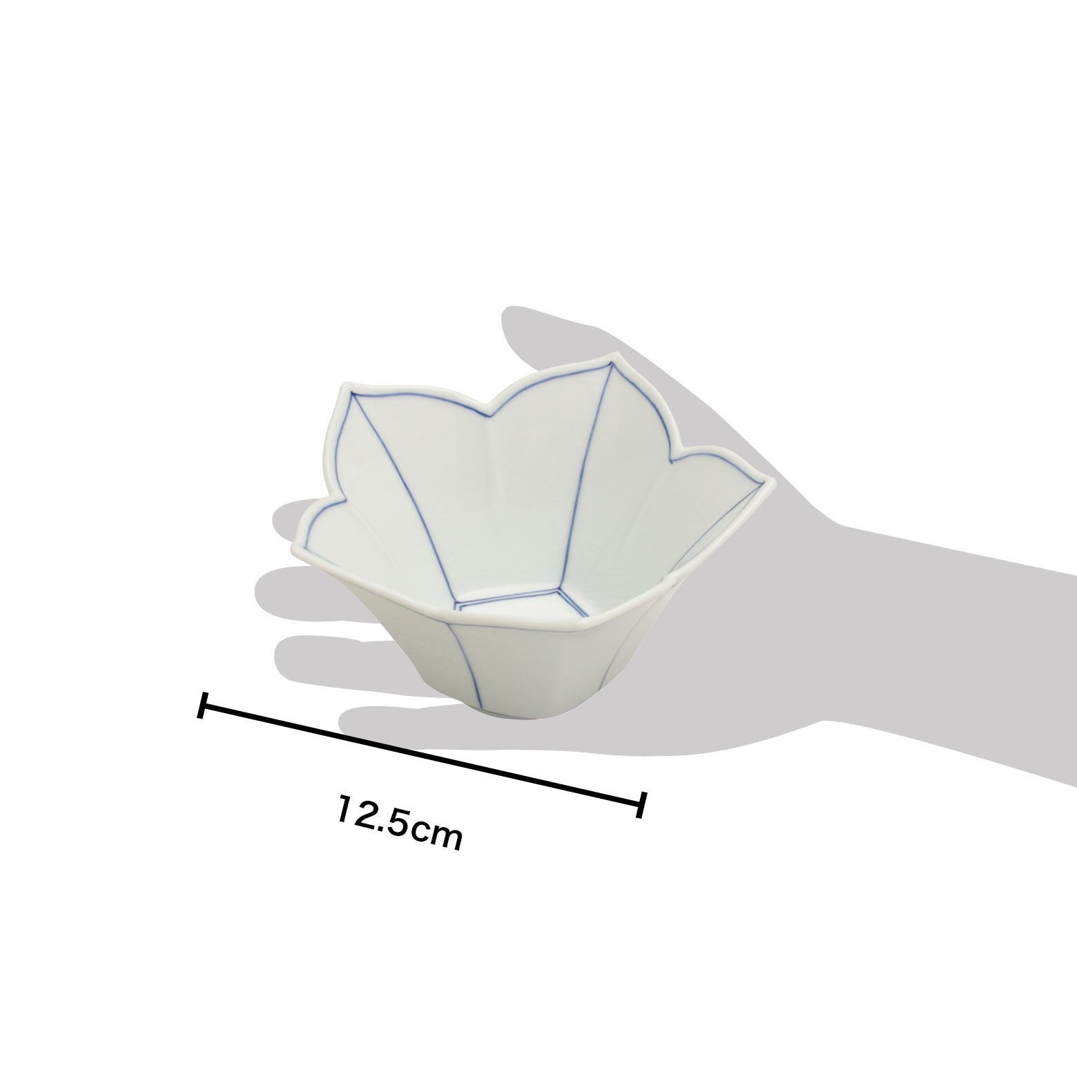 波佐見焼 桔梗筋 桔梗型反小鉢(青) 12.5cm Korin Studio1156
