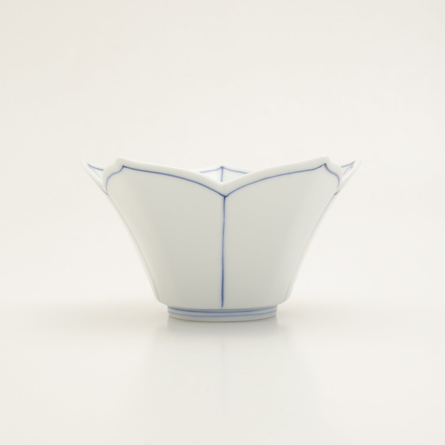 波佐見焼 桔梗筋 桔梗型反小鉢(青) 12.5cm Korin Studio1156