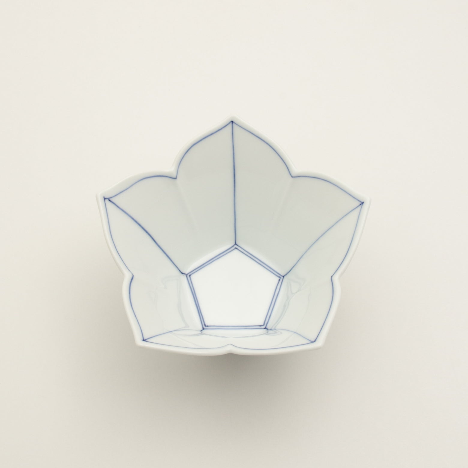 波佐見焼 桔梗筋 桔梗型反小鉢(青) 12.5cm Korin Studio1156