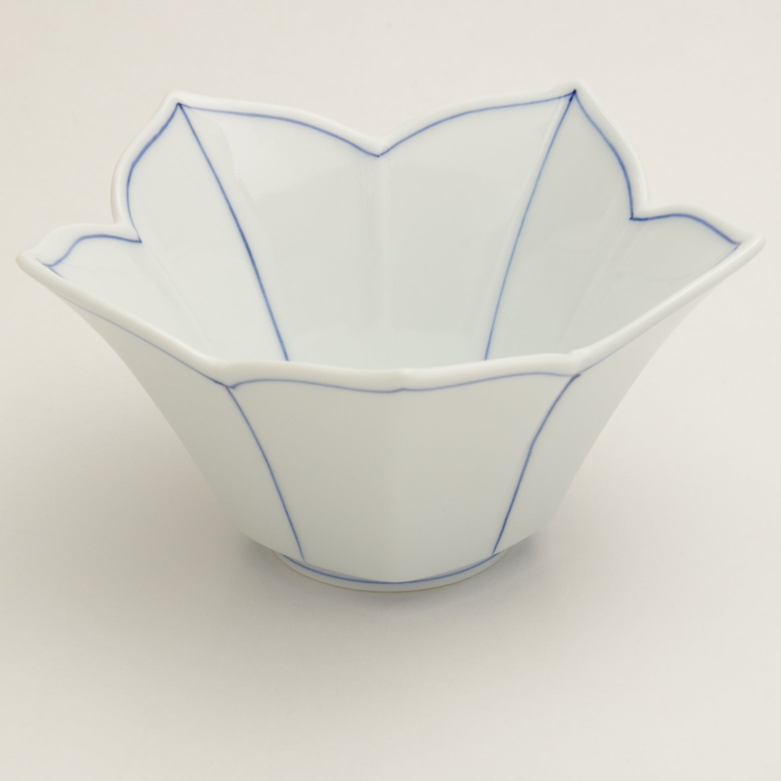 波佐見焼 桔梗筋 桔梗型反小鉢(青) 12.5cm Korin Studio1156