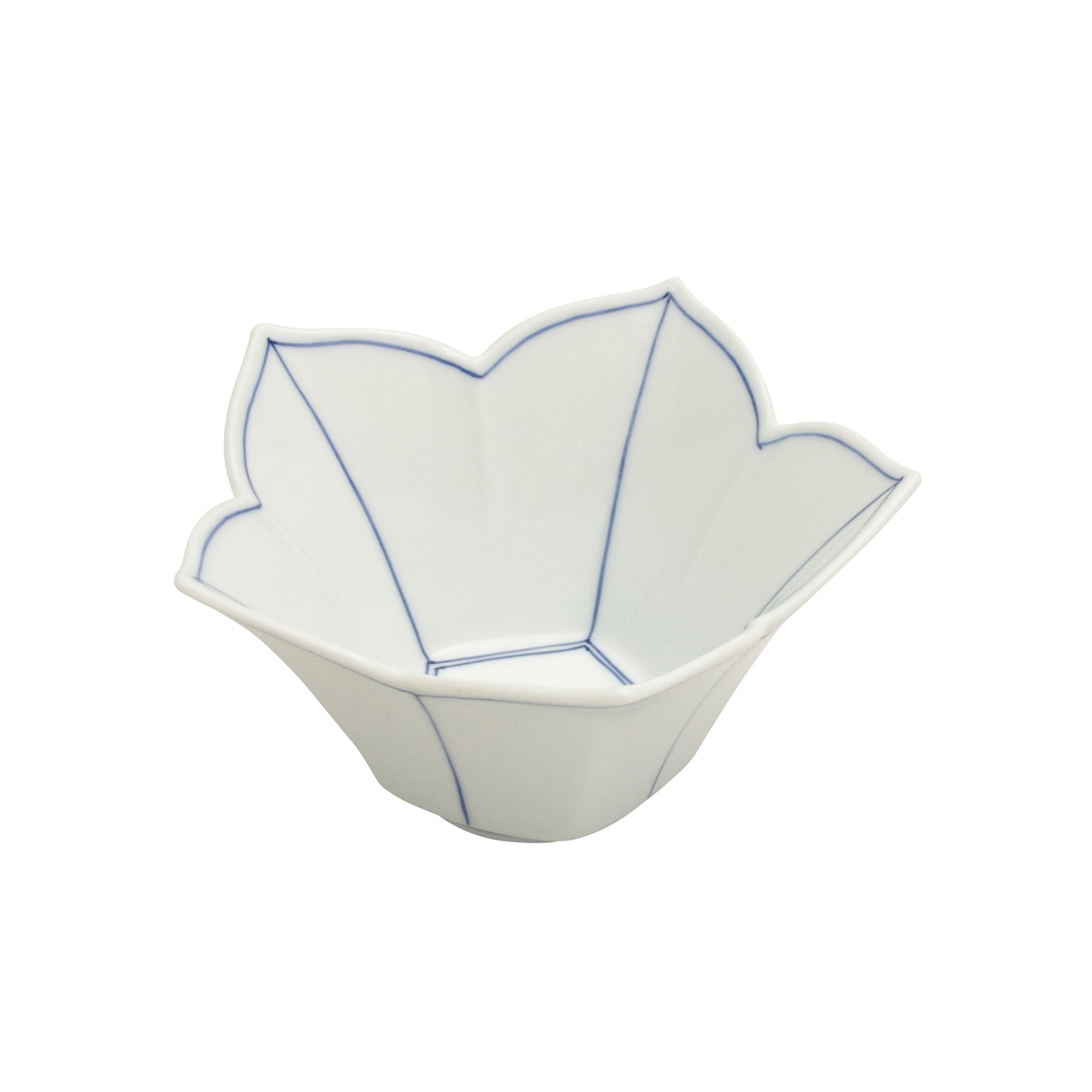 波佐見焼 桔梗筋 桔梗型反小鉢(青) 12.5cm Korin Studio1156