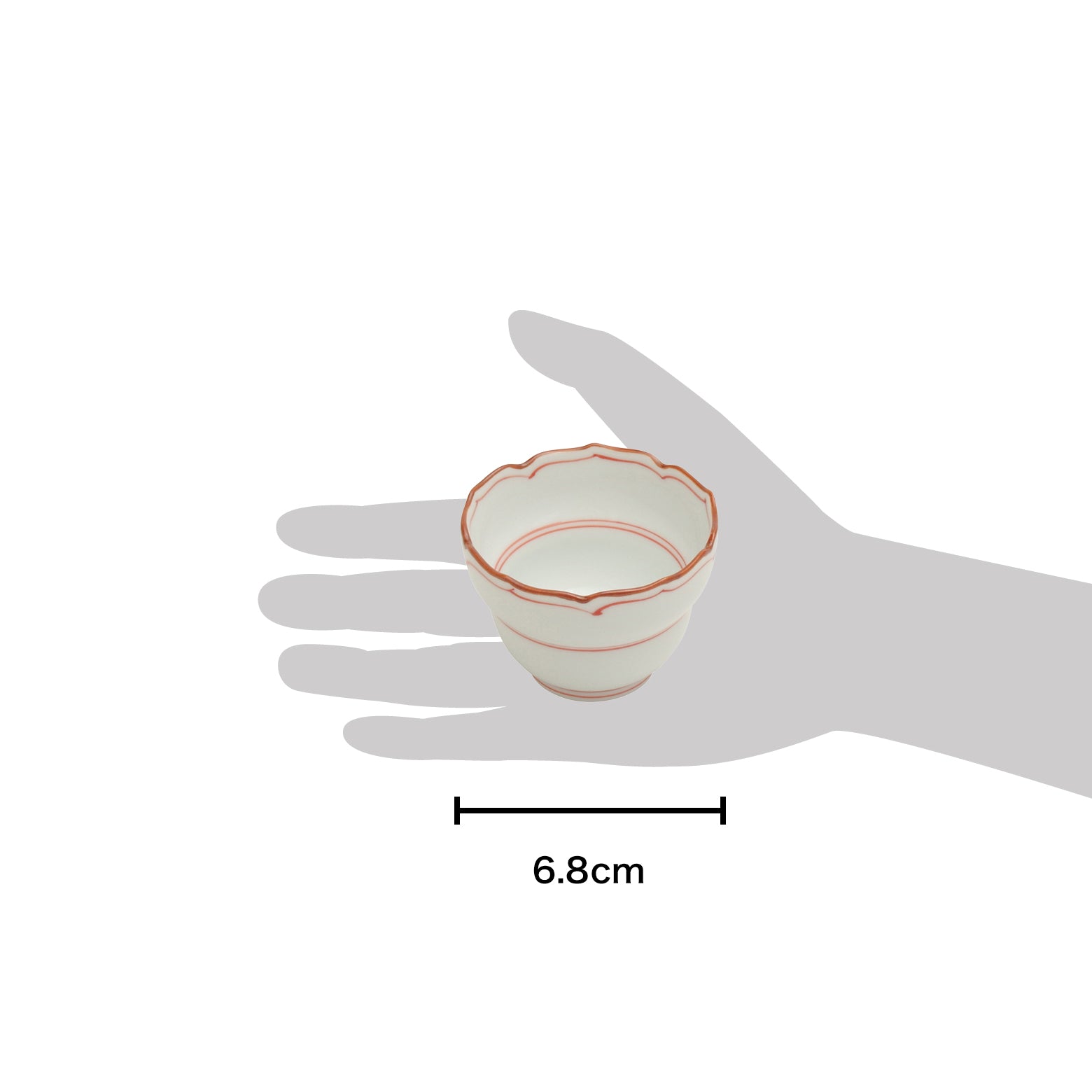 波佐見焼 渕錆 見込筋 桔梗ひさご型小鉢(赤) 7cm Korin Studio1156