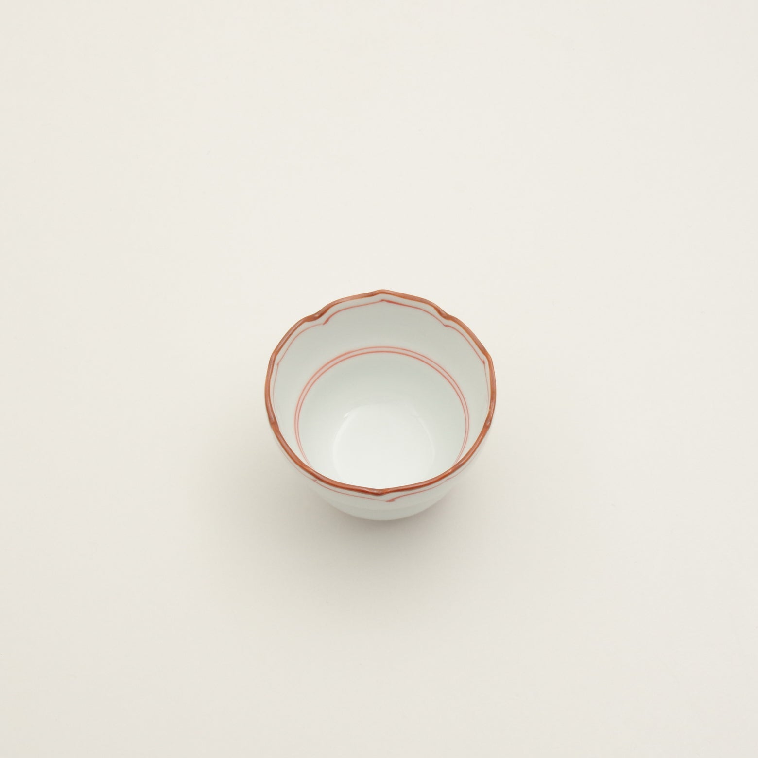 波佐見焼 渕錆 見込筋 桔梗ひさご型小鉢(赤) 7cm Korin Studio1156