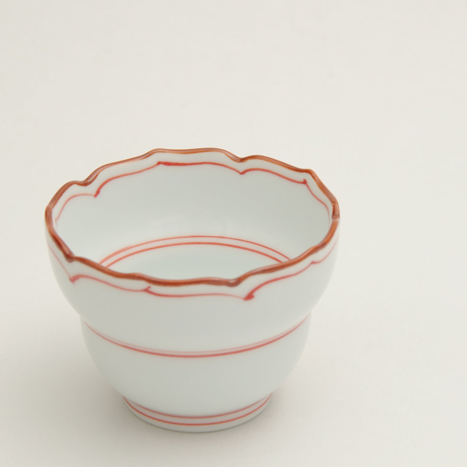 波佐見焼 渕錆 見込筋 桔梗ひさご型小鉢(赤) 7cm Korin Studio1156