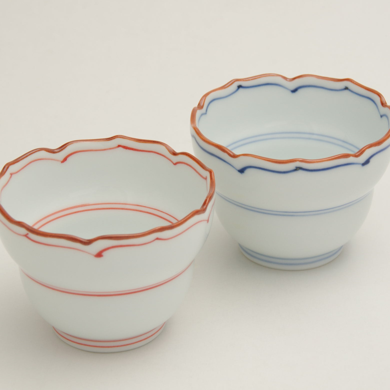 波佐見焼 渕錆 見込筋 桔梗ひさご型小鉢(赤) 7cm Korin Studio1156