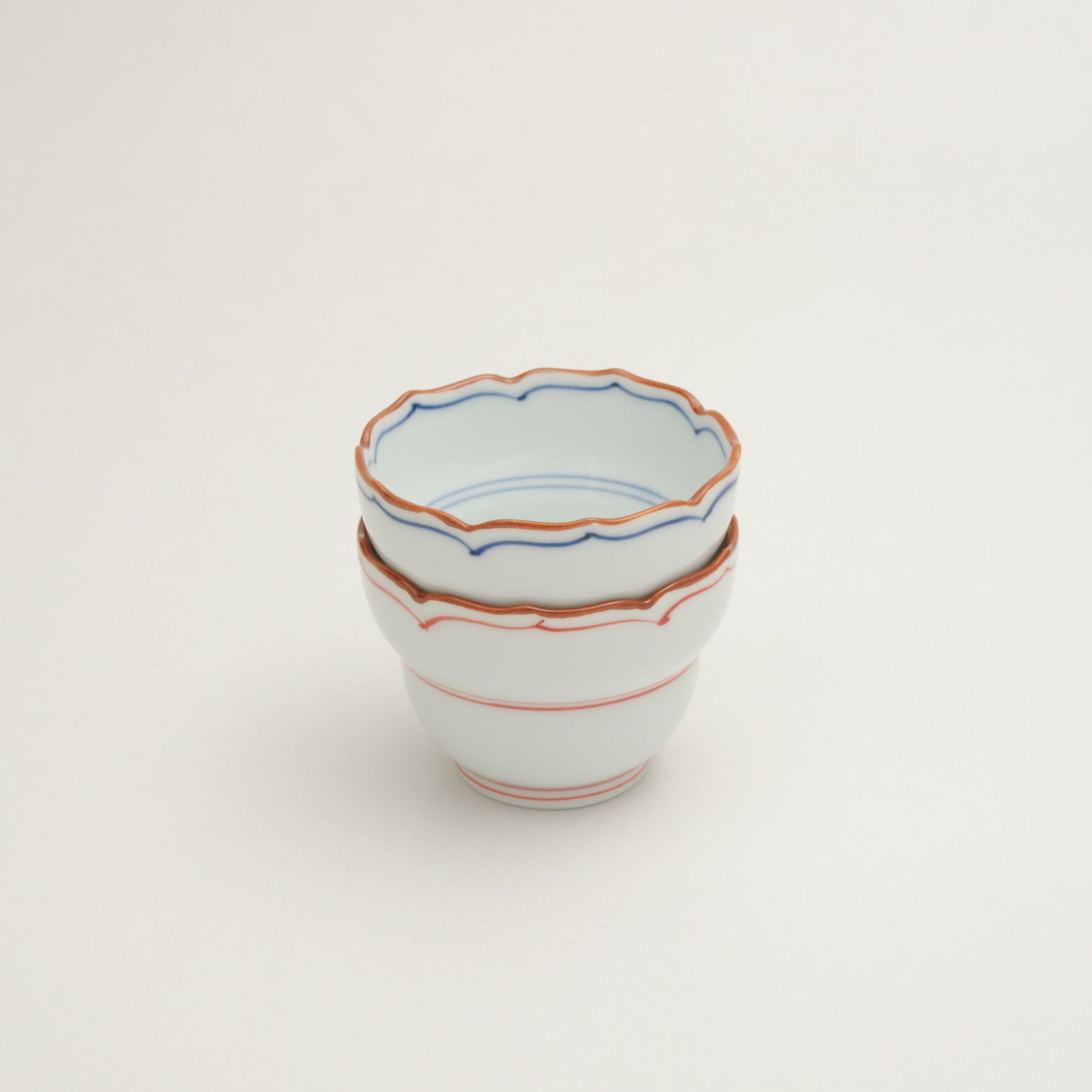 波佐見焼 渕錆 見込筋 桔梗ひさご型小鉢(赤) 7cm Korin Studio1156