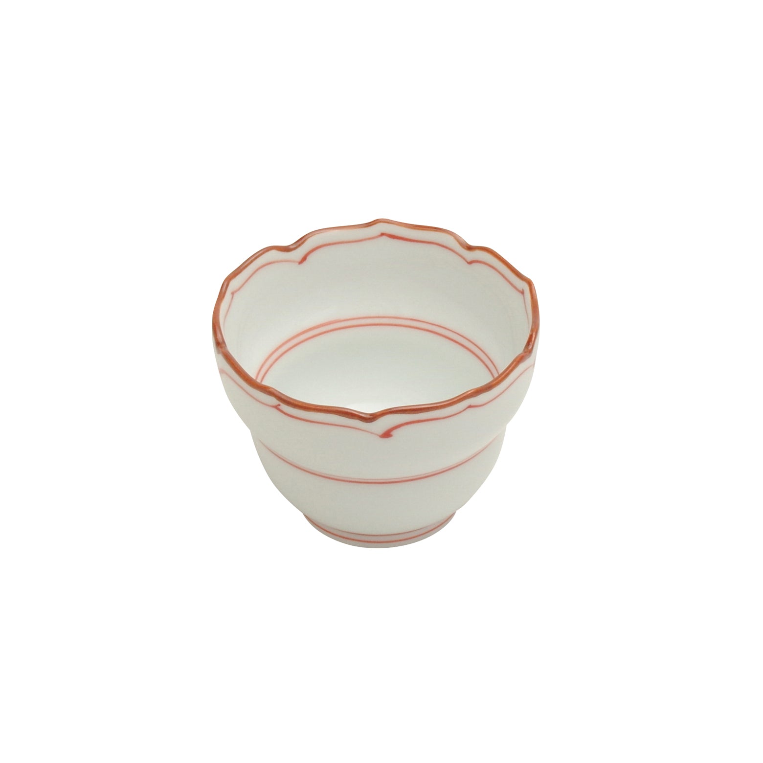 波佐見焼 渕錆 見込筋 桔梗ひさご型小鉢(赤) 7cm Korin Studio1156