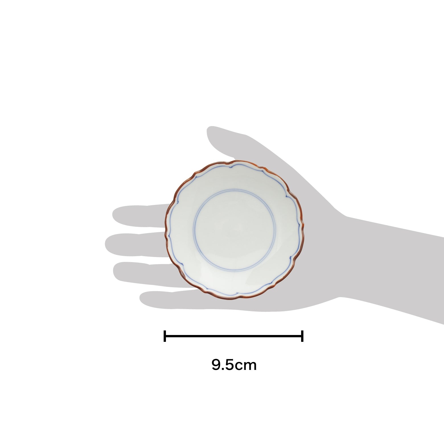 波佐見焼 渕錆 見込筋 桔梗渕3寸皿(青) 9.5cm Korin Studio1156